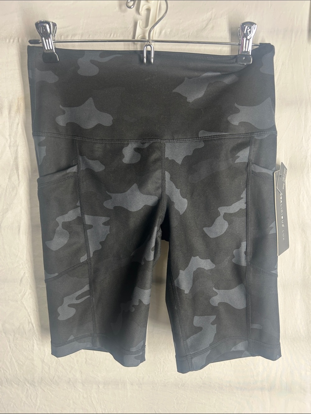Yogalicious Black Camo High-Waist Bike Shorts